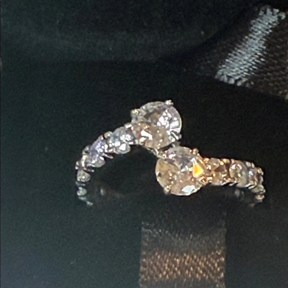 Pandoras Sterling Silver Timeless Overlapping Sparkling Band Ring 7.5 - Picture 3 of 8